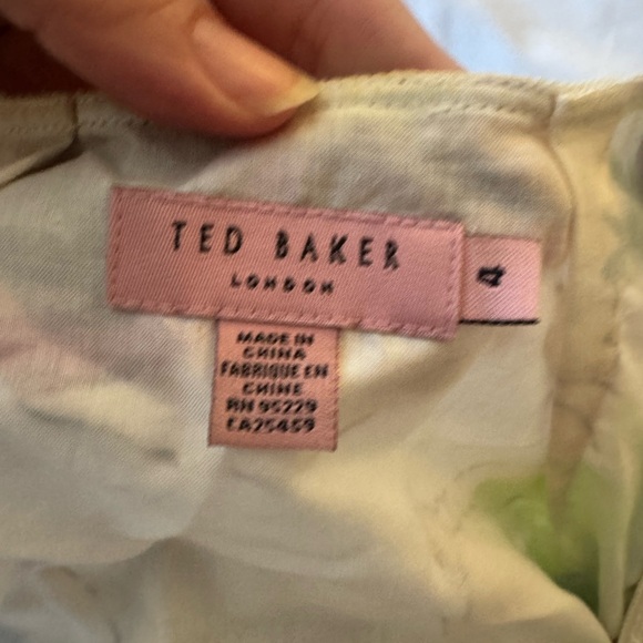 Ted Baker Floral Wrap Dress Cotton Empire Waist Size 4 - Picture 3 of 8